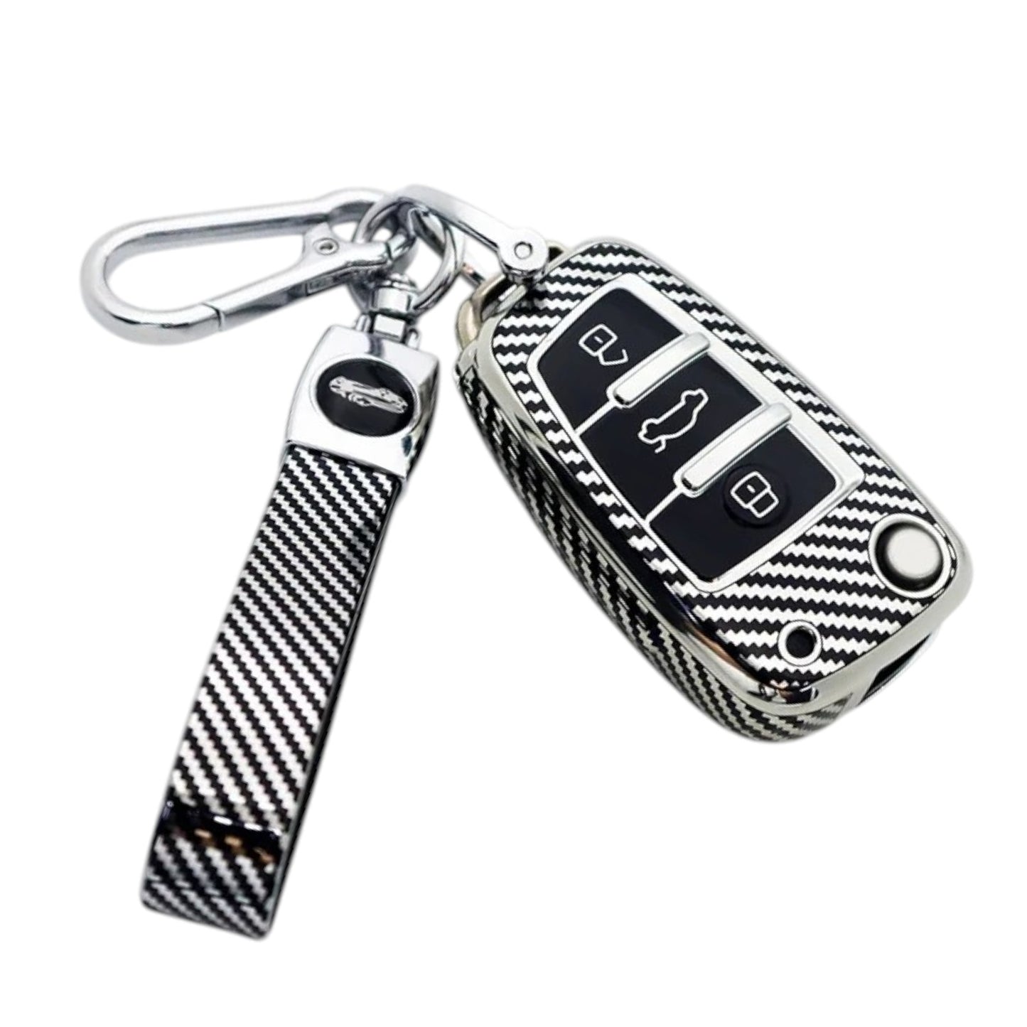 Flip Key Fob Cover Case Keyring For Audi Q2 Q3 Q5 Q7 Q8 SQ5 A1 A3 8P A4 A5 A6 C7 key case with keychain