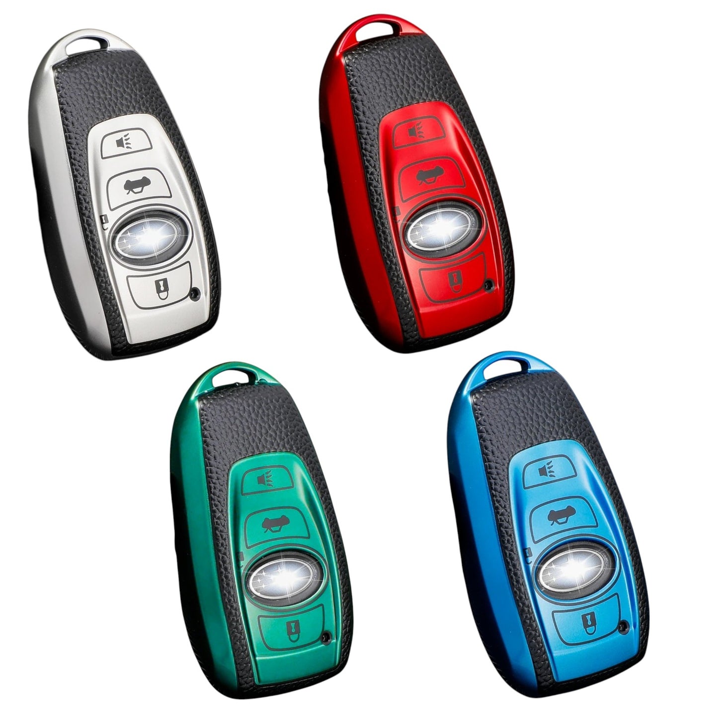 for Subaru Key Fob Cover TPU Protection Car Key Case Shell leather look