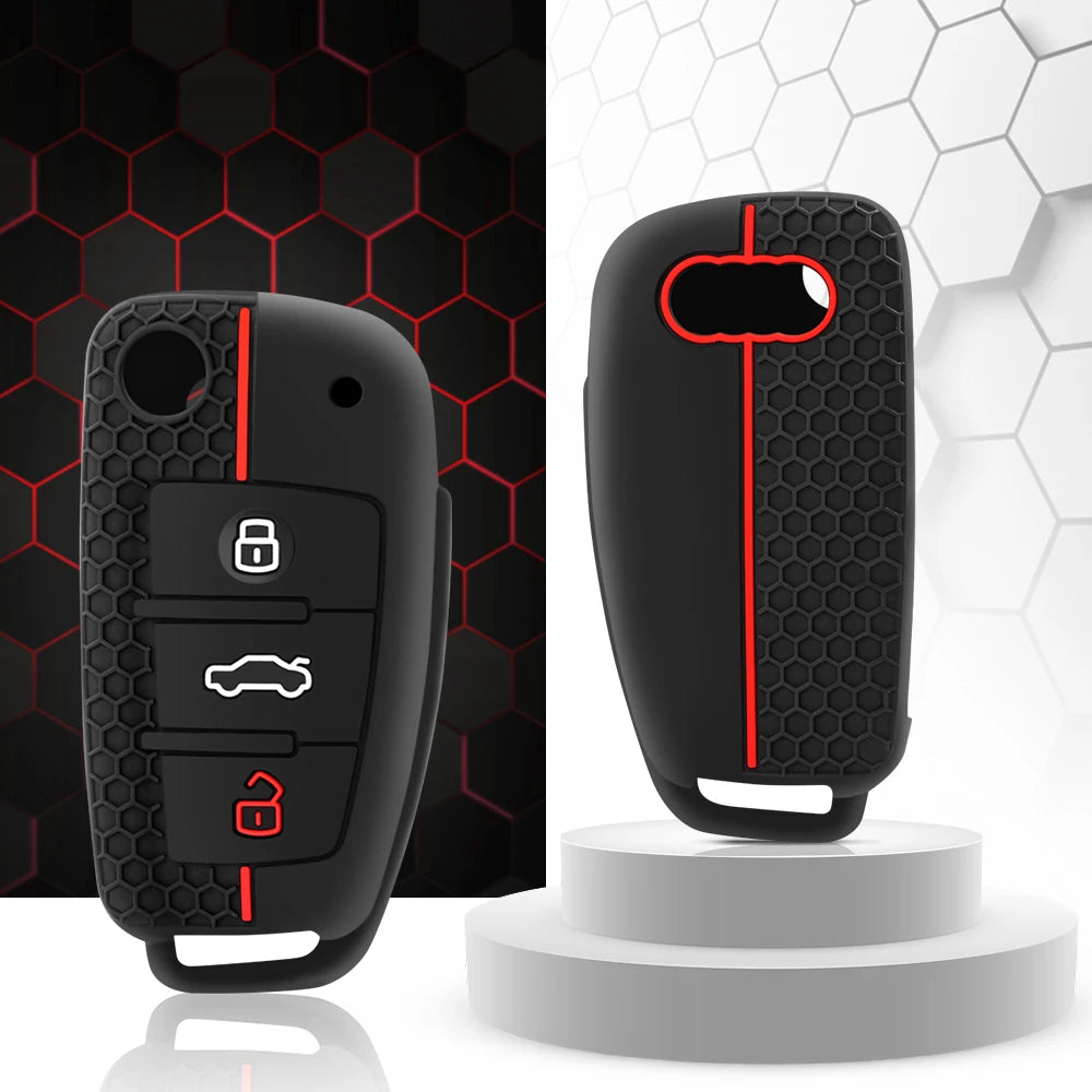 Silicone Remote Key Fob Cover Case For Audi A1 S1 A2 A3 S3 A5 A6 RS4 TT