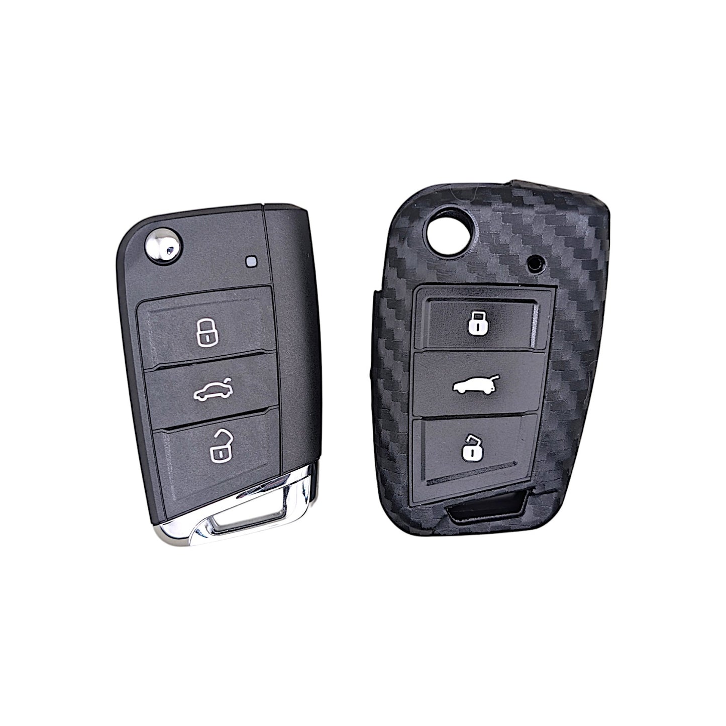Carbon Fibre Key Cover For Seat Leon Ateca Ibiza VW Golf MK7 MK7.5 Case Fob s40c