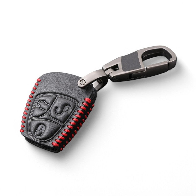 Mercedes Key Cover – Red & Black Synthetic Leather