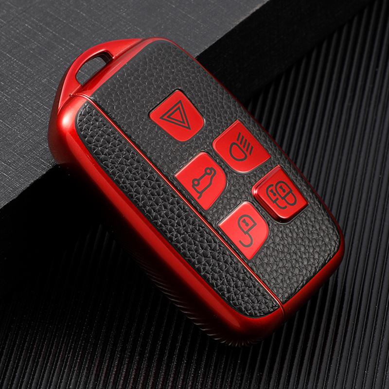 Case for Jaguar XF, XJ, XJL, XE, C-X16 y XK Blue, Red & Silver Leather-Look Design
