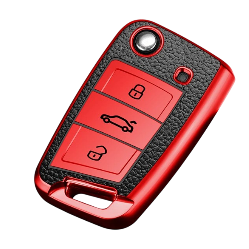 Key Cover For VW Seat Skoda Case Remote Fob Protector Shel Golf TPU Leather TL40