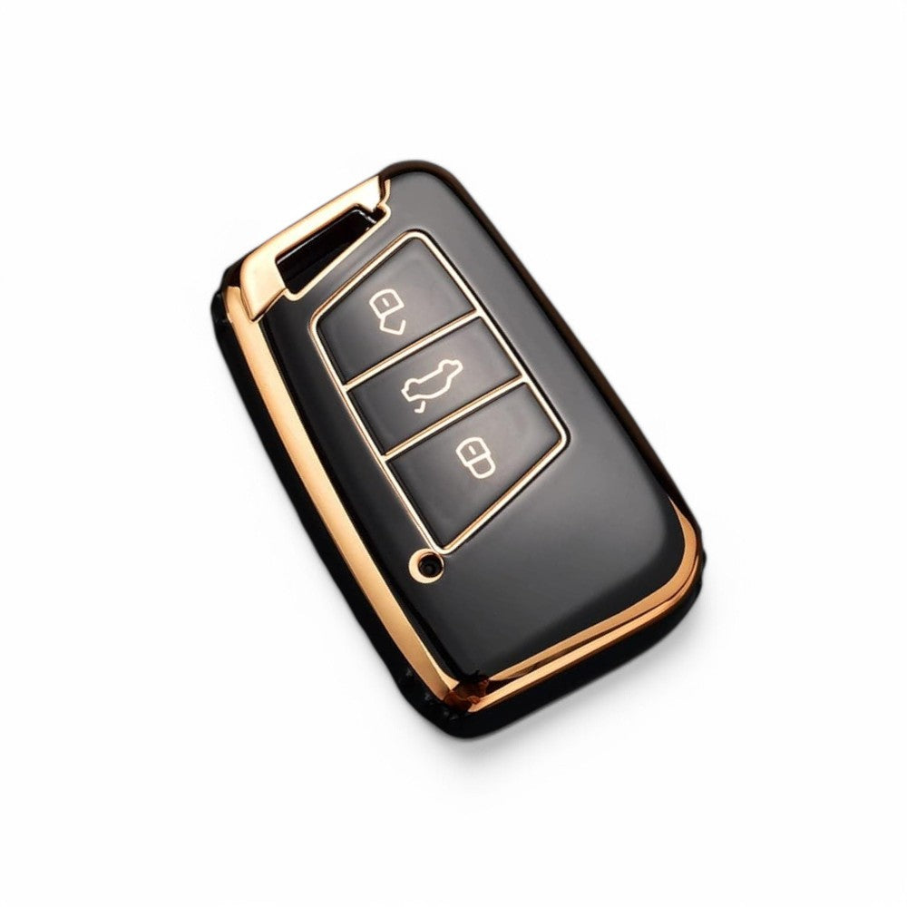 Car Key Fob Cover Compatible with VW Passat B8 CC Jetta Magotan B5 3-Button Remote Key | TPU Protective Case