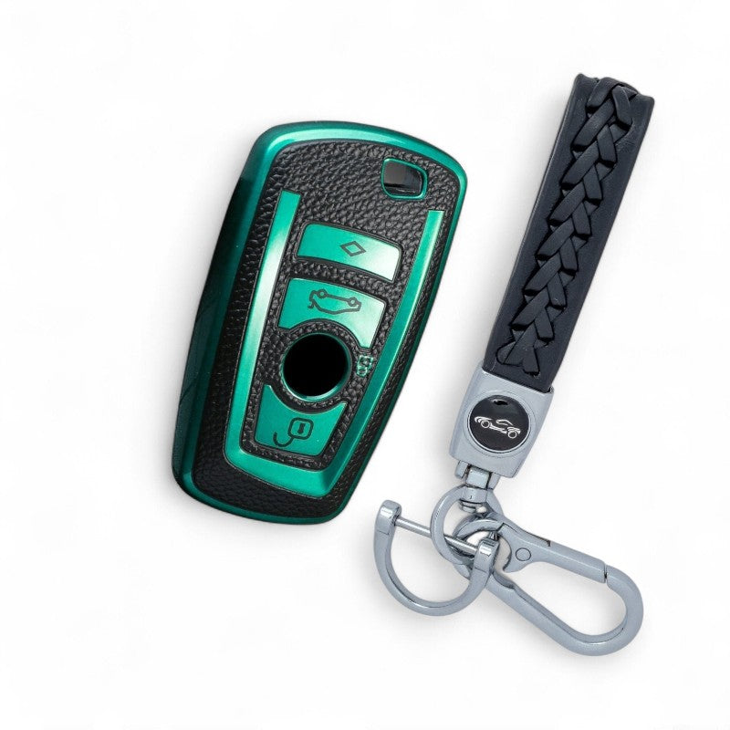 Car Key Cover Case Fob Black For BMW F10 F11 F30 X3 X4 X5 X6 X7 with Keychain