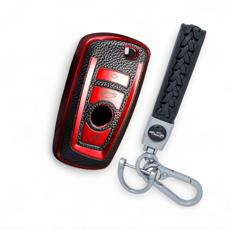 Car Key Cover Case Fob Black For BMW F10 F11 F30 X3 X4 X5 X6 X7 with Keychain