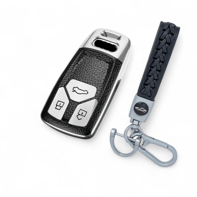 Car Key Fob Cover fit for Audi A4 B9 A3 S4 RS4 A5 F5 S5 RS5 FY Q7 with Keychain