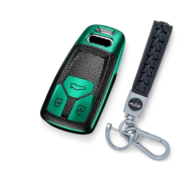 Car Key Fob Cover fit for Audi A4 B9 A3 S4 RS4 A5 F5 S5 RS5 FY Q7 with Keychain