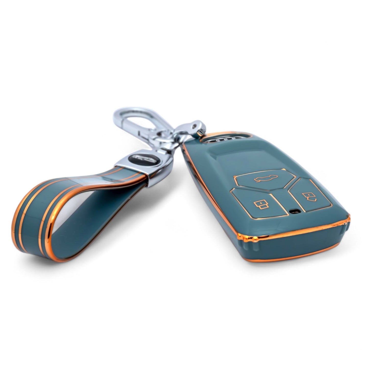 For Audi A4 A5 B9 Q5 SQ7 Q7 TT 2Remote Key Fob Case Cover Shell with Keychain