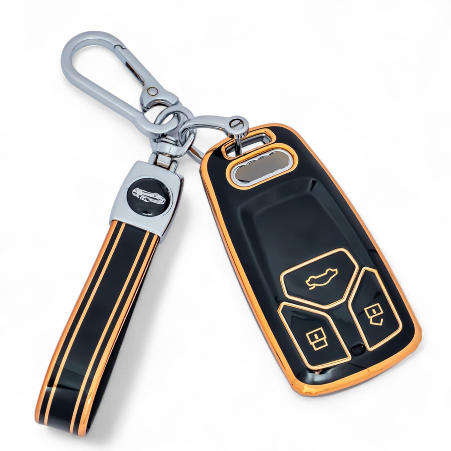 For Audi A4 A5 B9 Q5 SQ7 Q7 TT 2Remote Key Fob Case Cover Shell with Keychain