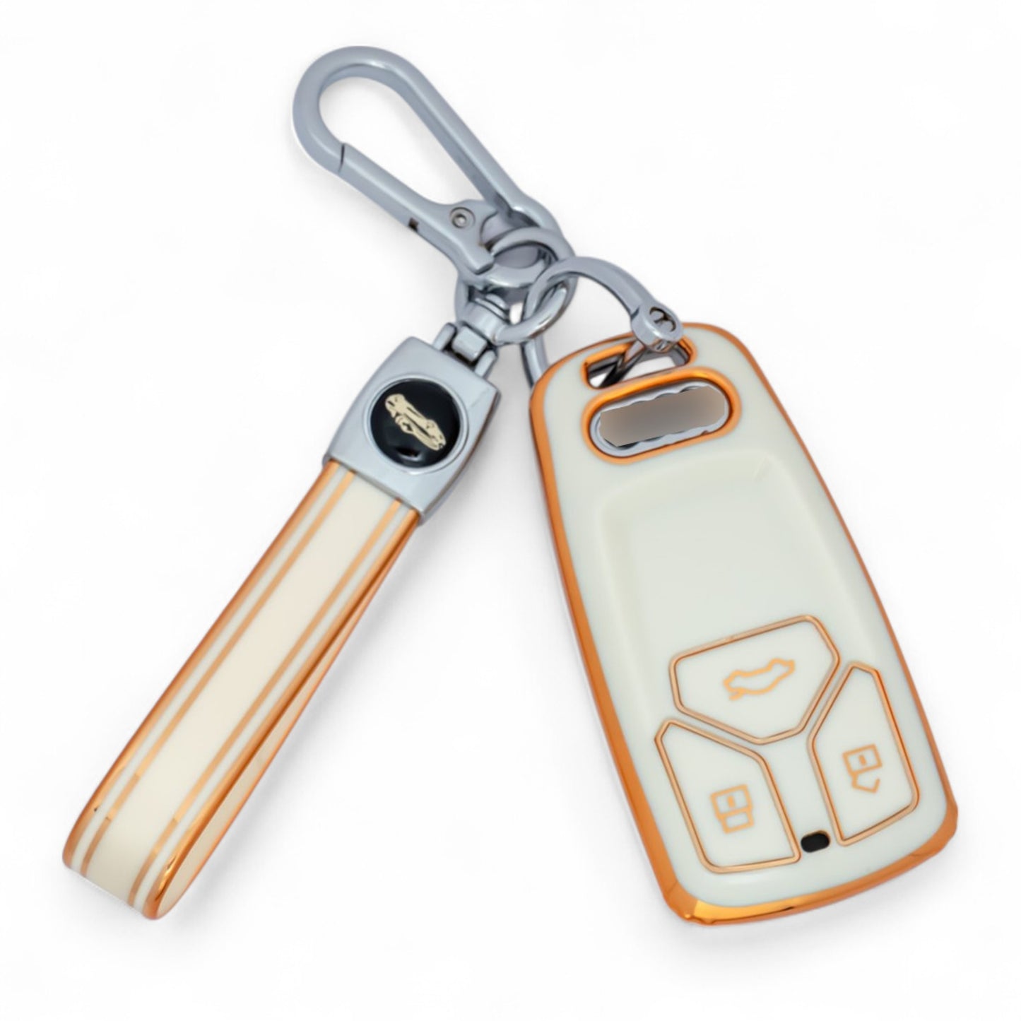 For Audi A4 A5 B9 Q5 SQ7 Q7 TT 2Remote Key Fob Case Cover Shell with Keychain