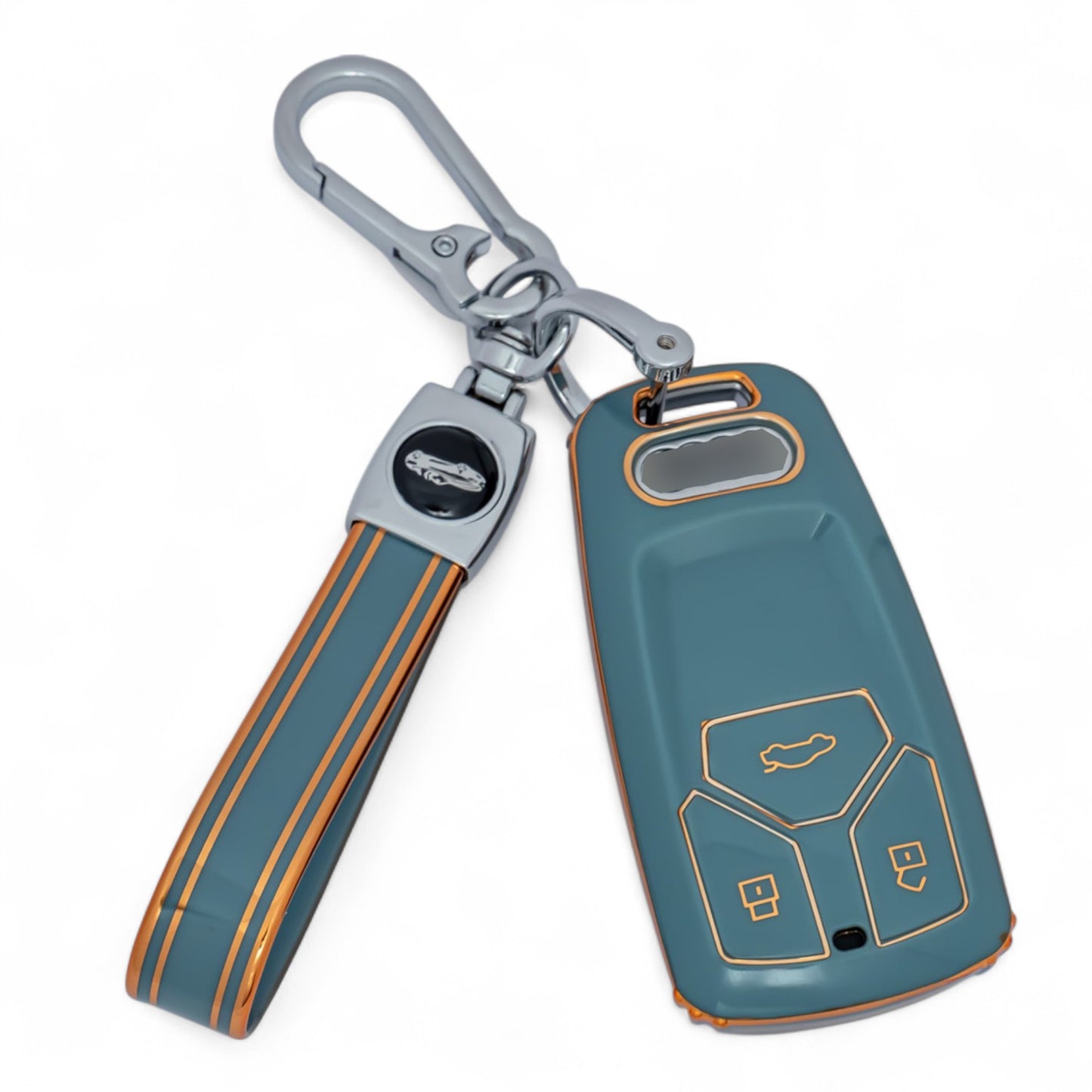 For Audi A4 A5 B9 Q5 SQ7 Q7 TT 2Remote Key Fob Case Cover Shell with Keychain
