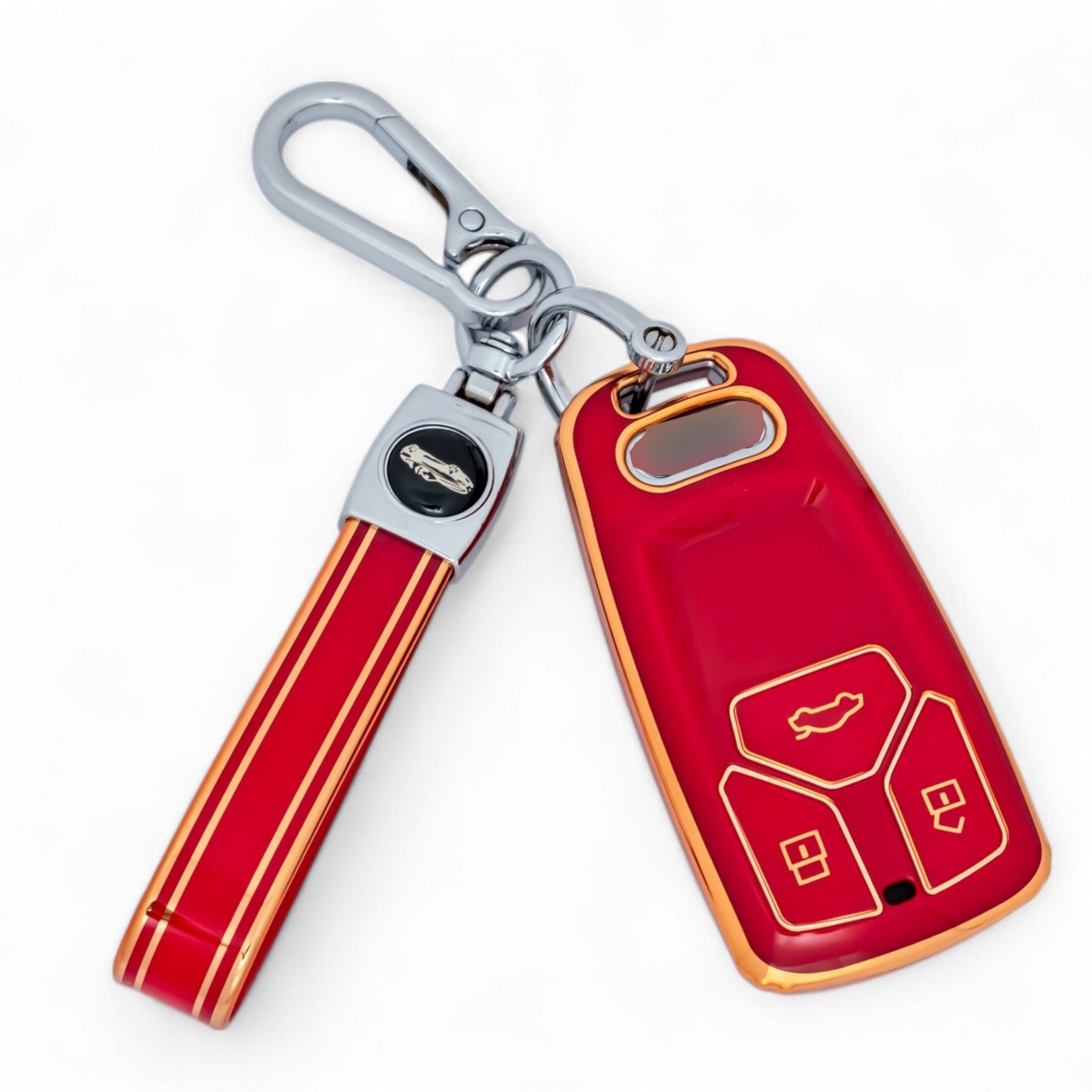 For Audi A4 A5 B9 Q5 SQ7 Q7 TT 2Remote Key Fob Case Cover Shell with Keychain