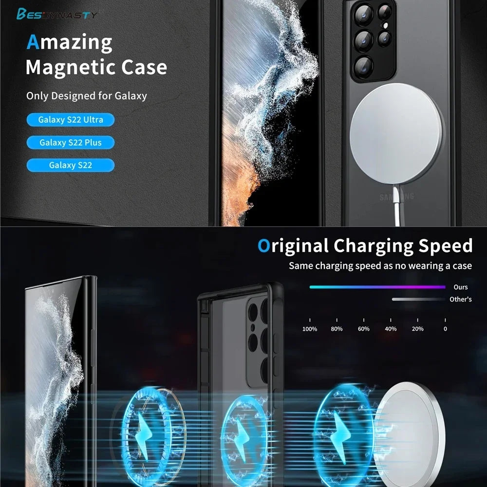 Phone Case For Samsung Galaxy S25 Magnetic Shockproof Cover