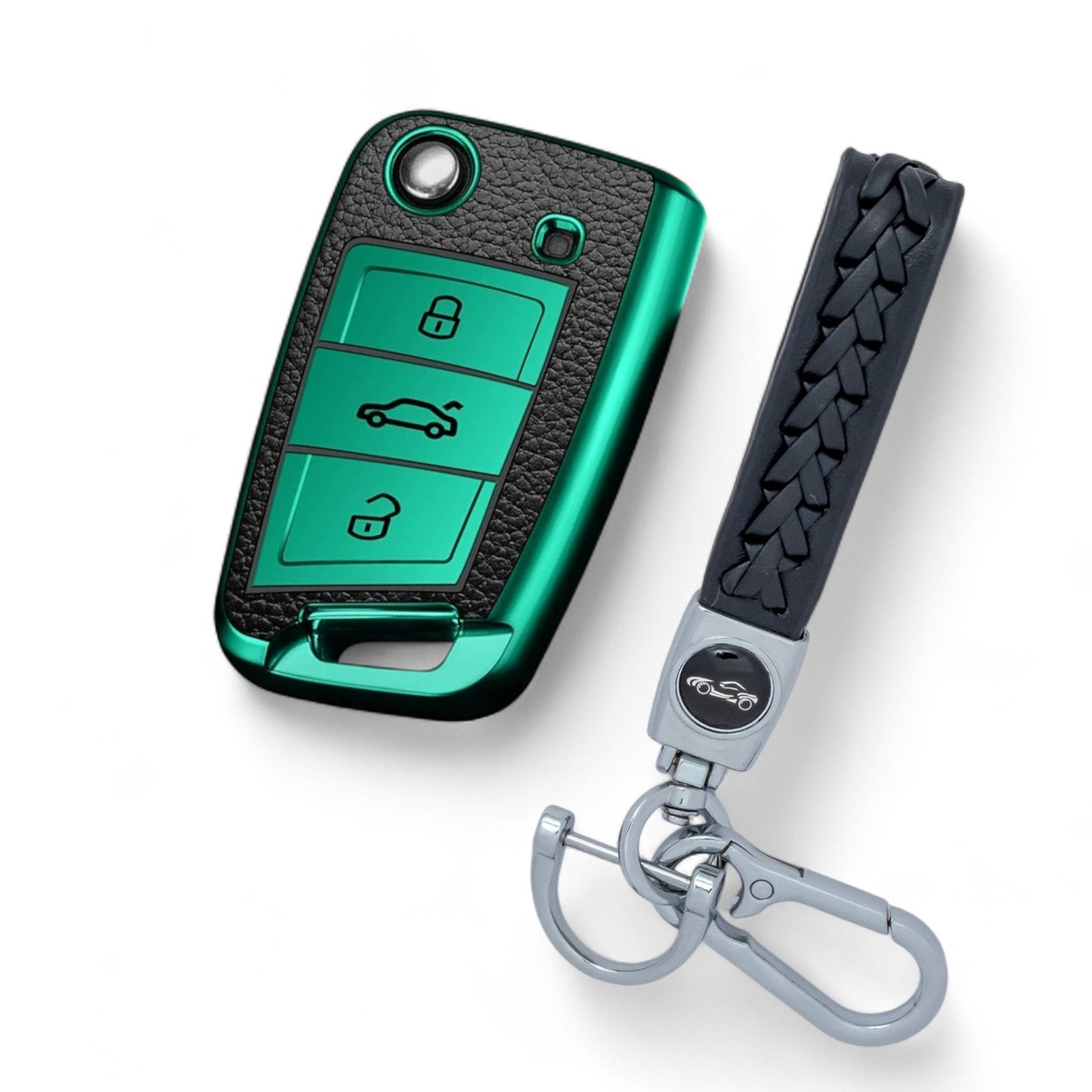 Key Cover For VW Seat Skoda Case Remote Fob Protector Shel Golf TPU Leather TL40
