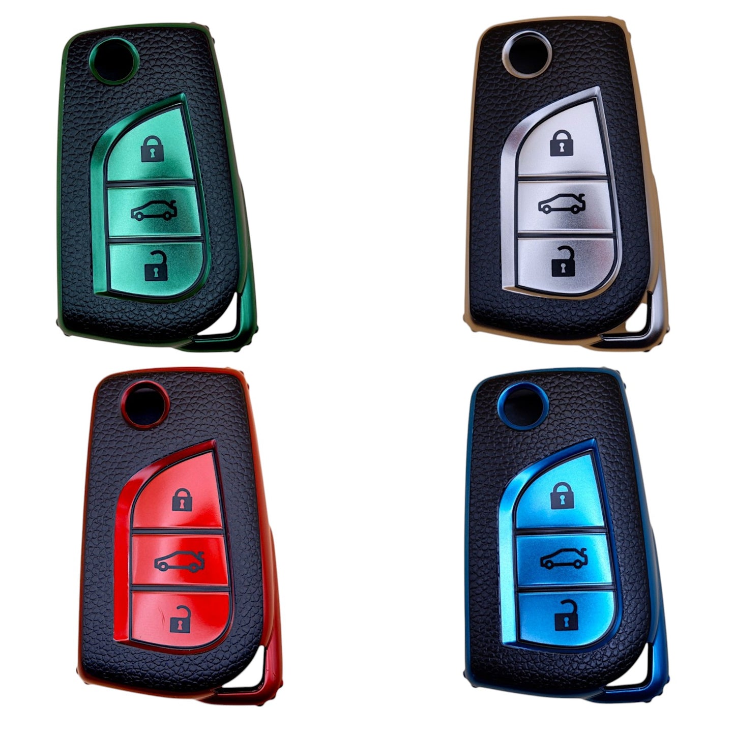 Key Case Cover Fob For Toyota Corolla Camry RAV4 Auris Yaris TPU Leather look