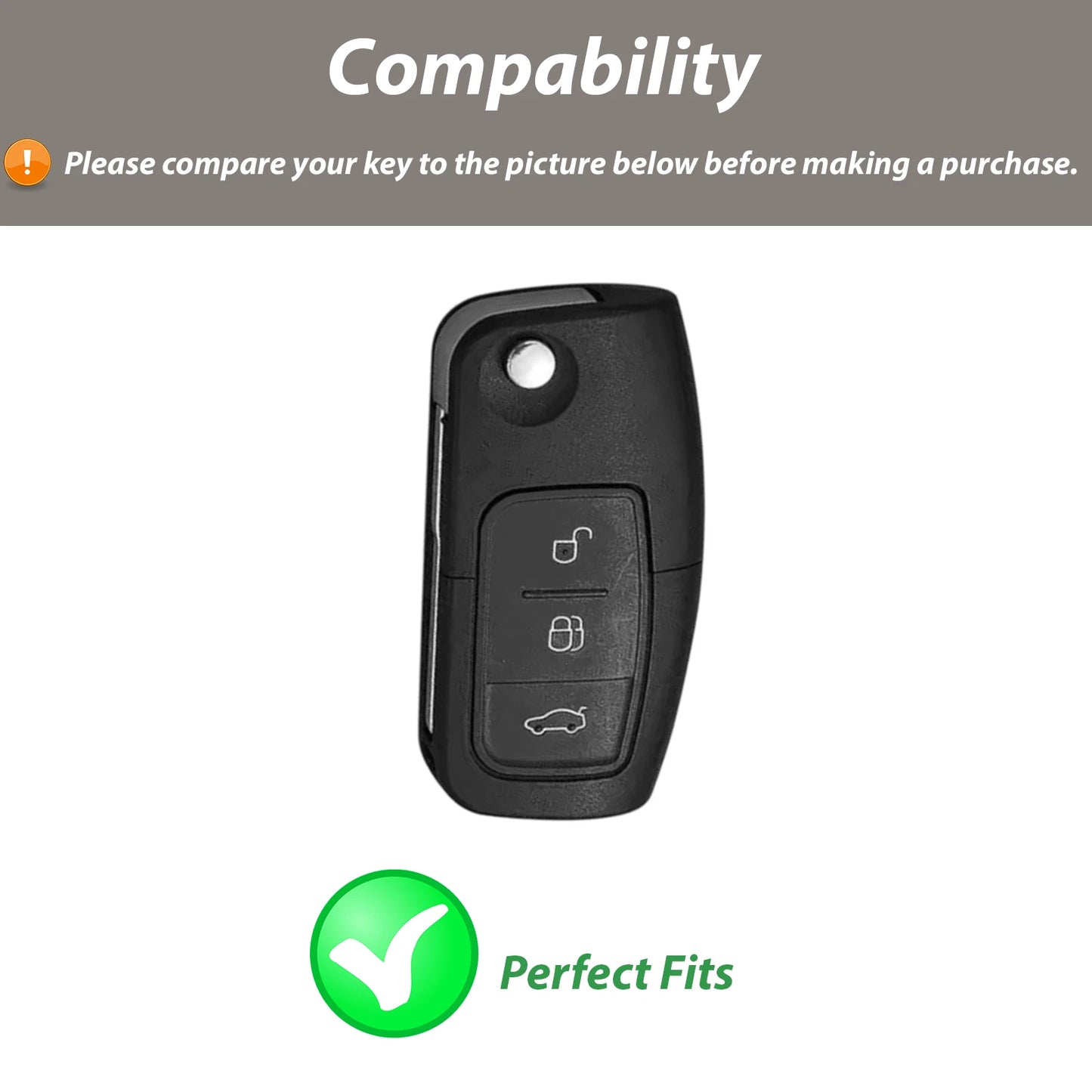 Keychain with Key Fob Case Cover For Ford Fiesta Focus Mondeo C-Max Galaxy