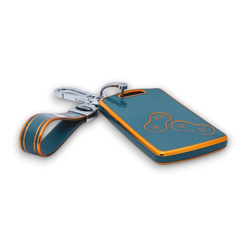 Keychain for Renault Duster Captur Clio Logan Megane 4 Button Key Fob Cover Case
