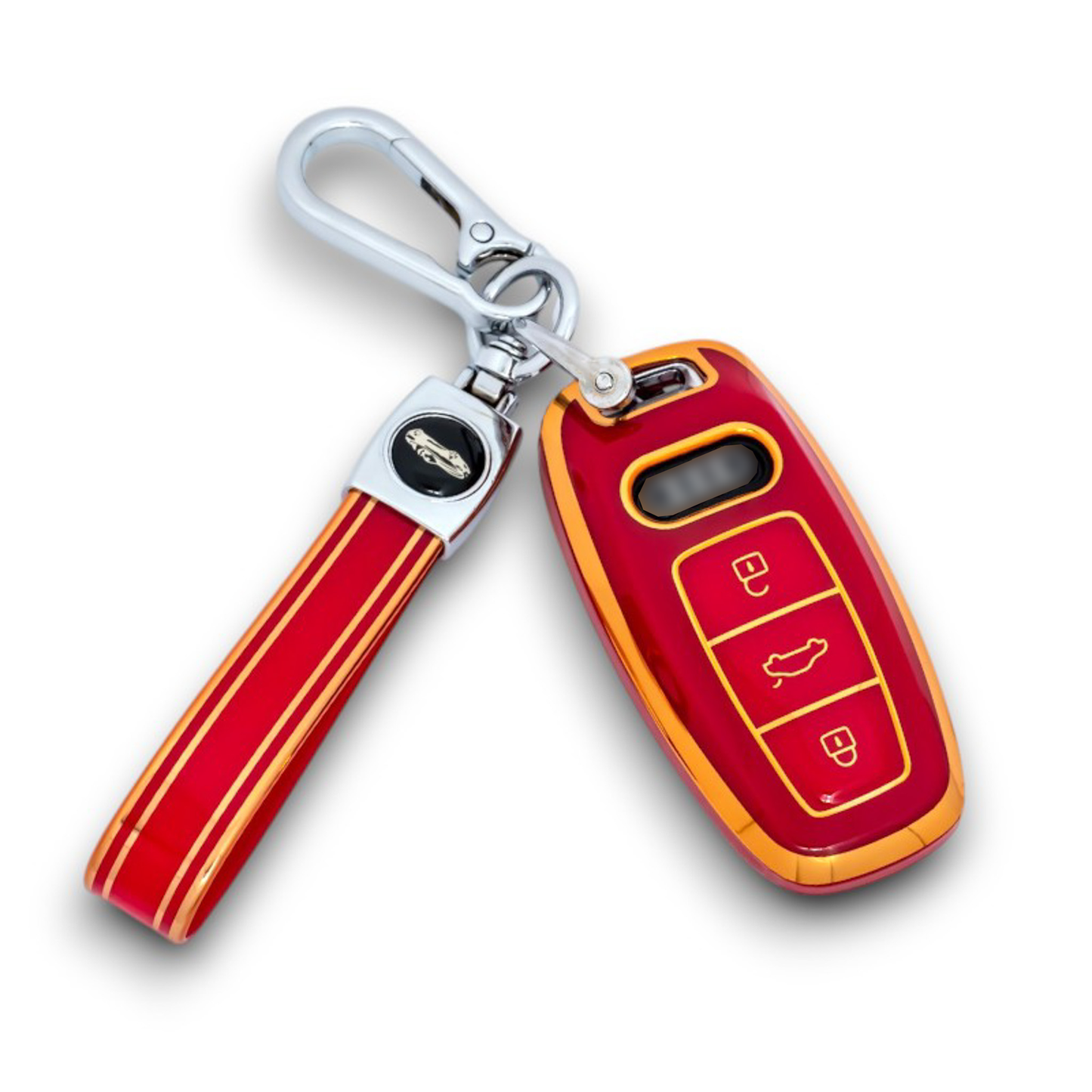Keychain with Key Case fits For Audi A1 S1 A2 A3 S3 A5 A6 RS TT Remote Fob Cover