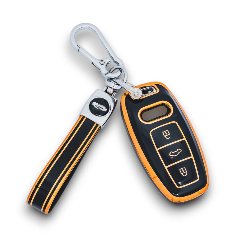 Keychain with Key Case fits For Audi A1 S1 A2 A3 S3 A5 A6 RS TT Remote Fob Cover