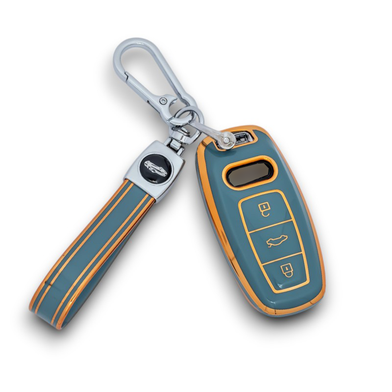 Keychain with Key Case fits For Audi A1 S1 A2 A3 S3 A5 A6 RS TT Remote Fob Cover