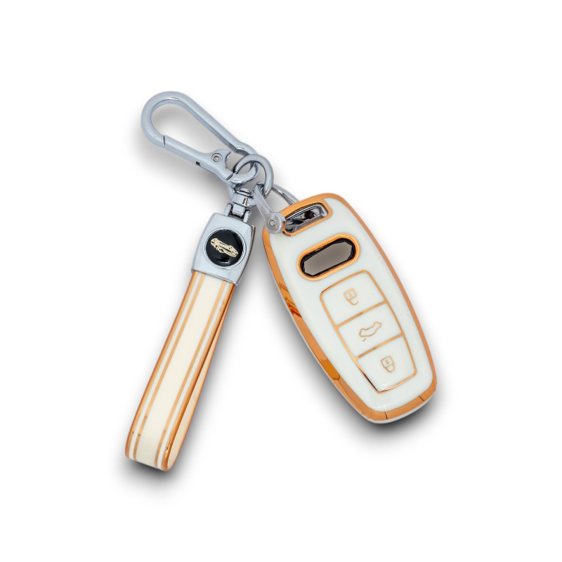 Keychain with Key Case fits For Audi A1 S1 A2 A3 S3 A5 A6 RS TT Remote Fob Cover
