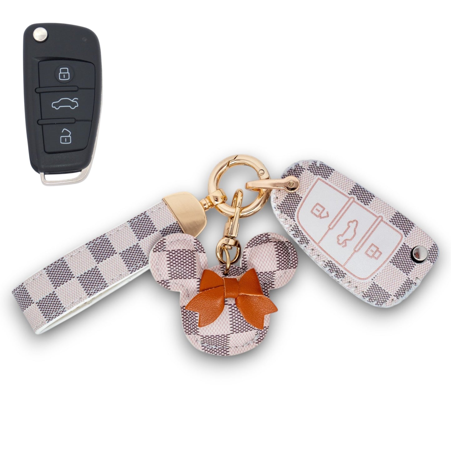 Fob Cover For Audi A1 S1 A2 A3 S3 A5 A6 RS4 TT Flip Key Case PU Leather 3 Button