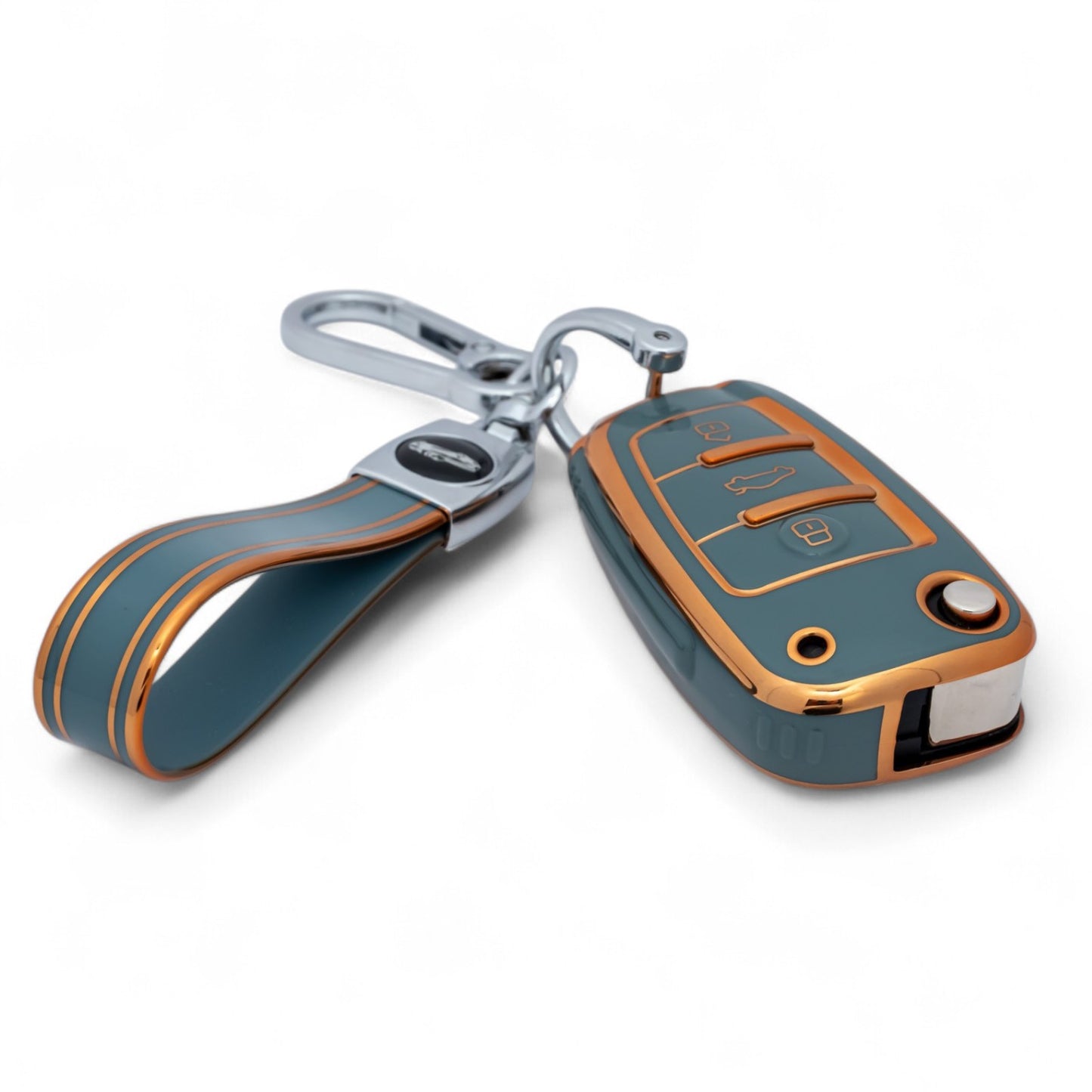 Keychain with Key Case fits For Audi A1 S1 A2 A3 S3 A5 A6 RS TT Remote Fob Cover
