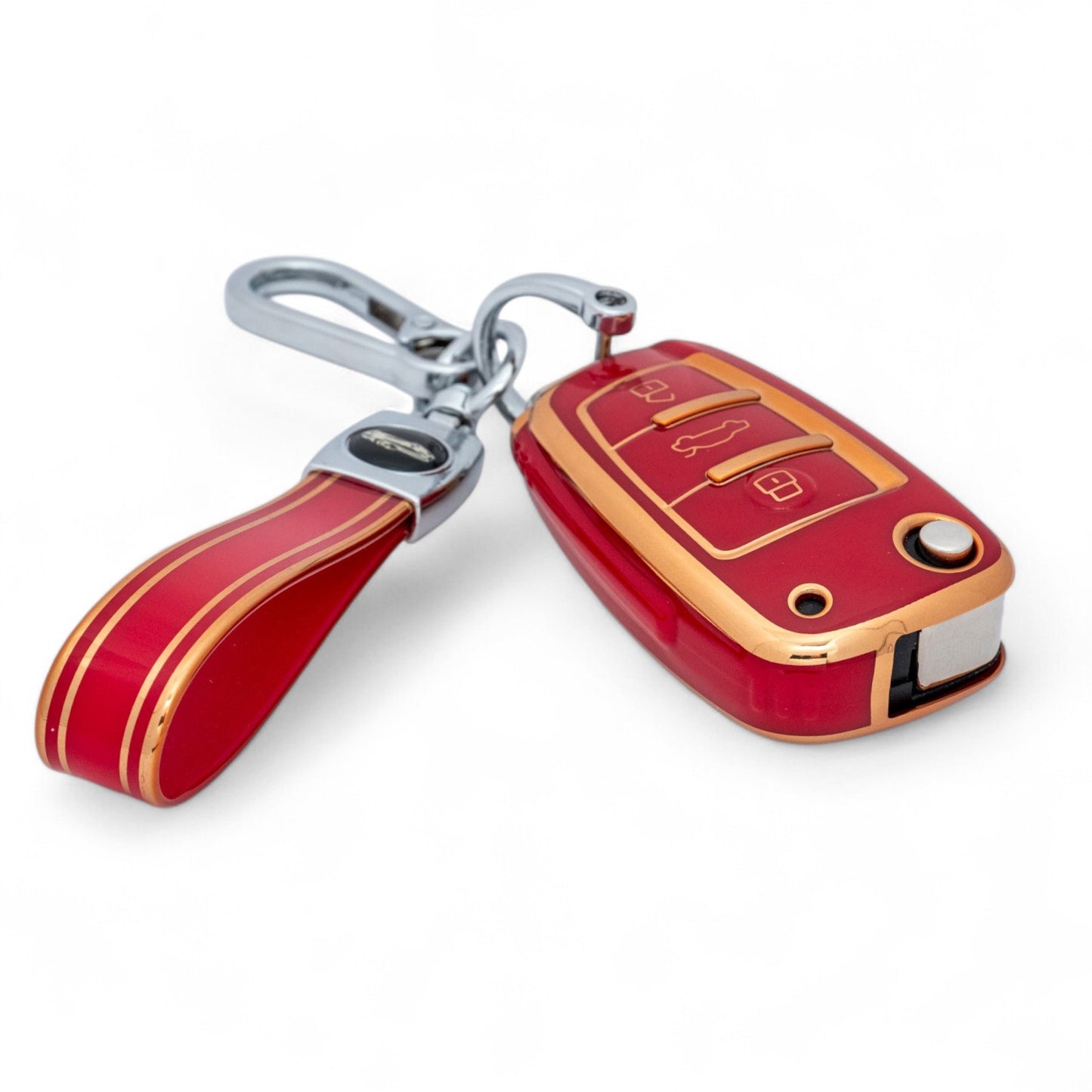 Keychain with Key Case fits For Audi A1 S1 A2 A3 S3 A5 A6 RS TT Remote Fob Cover