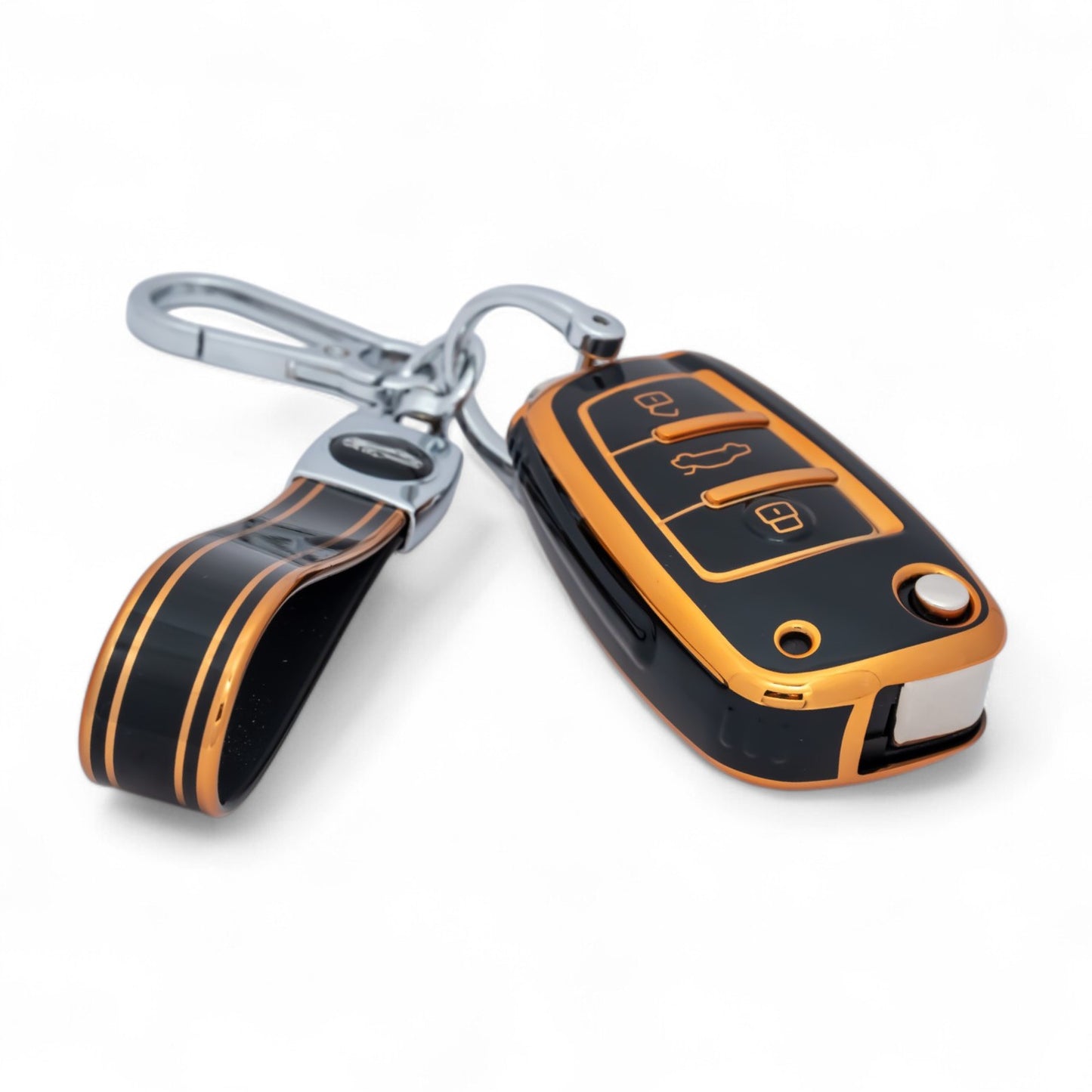Keychain with Key Case fits For Audi A1 S1 A2 A3 S3 A5 A6 RS TT Remote Fob Cover