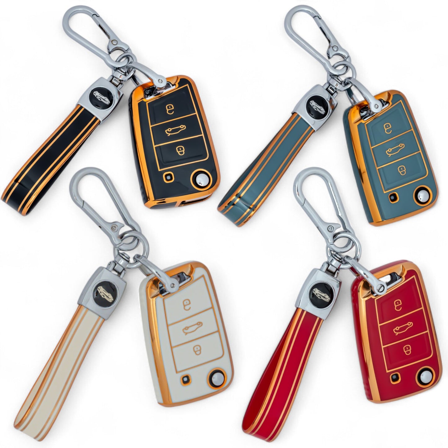 Key Cover For VW Seat Skoda Case Remote Fob Protector Shel Golf with Keychain