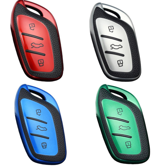 Car Key Cover Compatible MG ZS EV, Astor Smart Key tpu Leather