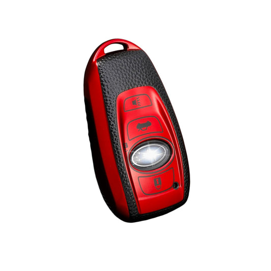 for Subaru Key Fob Cover TPU Protection Car Key Case Shell leather look