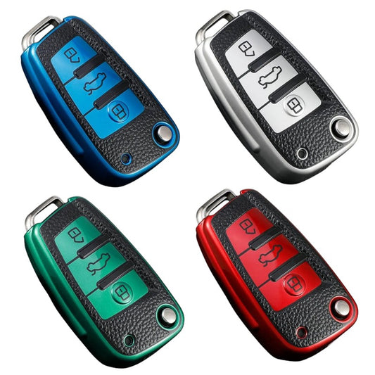 Car Key Cover Compatible with Audi A1 A3 A4 A6 Q3 Q5 Q7 S3 R8 TT 3 Button Car key case