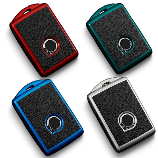 Car Key Cover for Volvo S60 XC60 S90 XC90 XC40 V60 V90, Key Fob Protecion Case – Blue, Red & Green Leather-Look Design