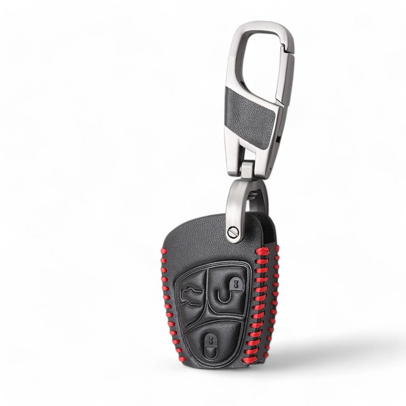 Mercedes Key Cover – Red & Black Synthetic Leather