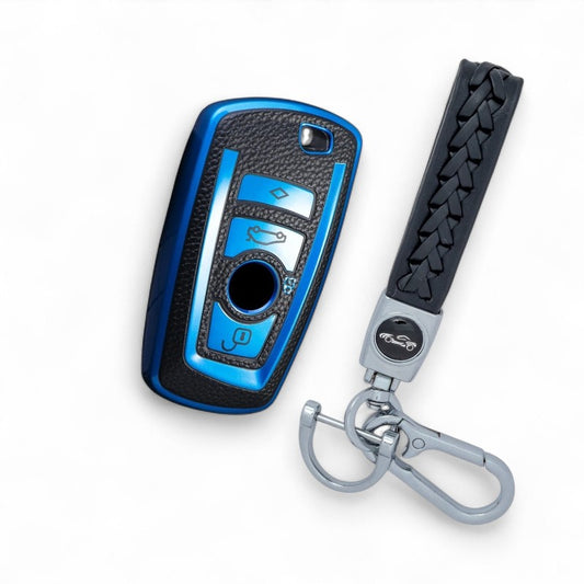 Car Key Cover Case Fob Black For BMW F10 F11 F30 X3 X4 X5 X6 X7 with Keychain