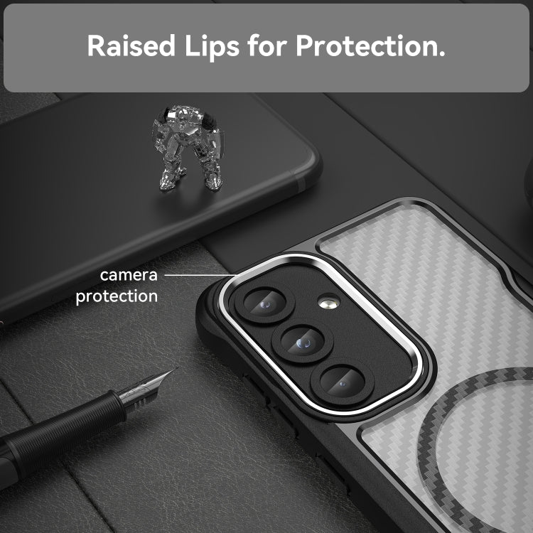 Samsung Galaxy S25 PLUS compatible Transparent Carbon Fiber Phone Case – Slim, Shockproof, and Lightweight