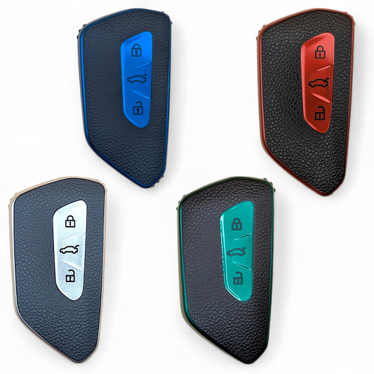 Car Key Case For VW Skoda Seat Volkswagen Golf 8 3 Button Car Key Leather Look
