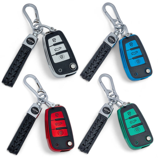 Car Remote Key Fob Cover Case For Audi A1 S1 A2 A3 S3 A5 A6 RS4 TT with Keychain