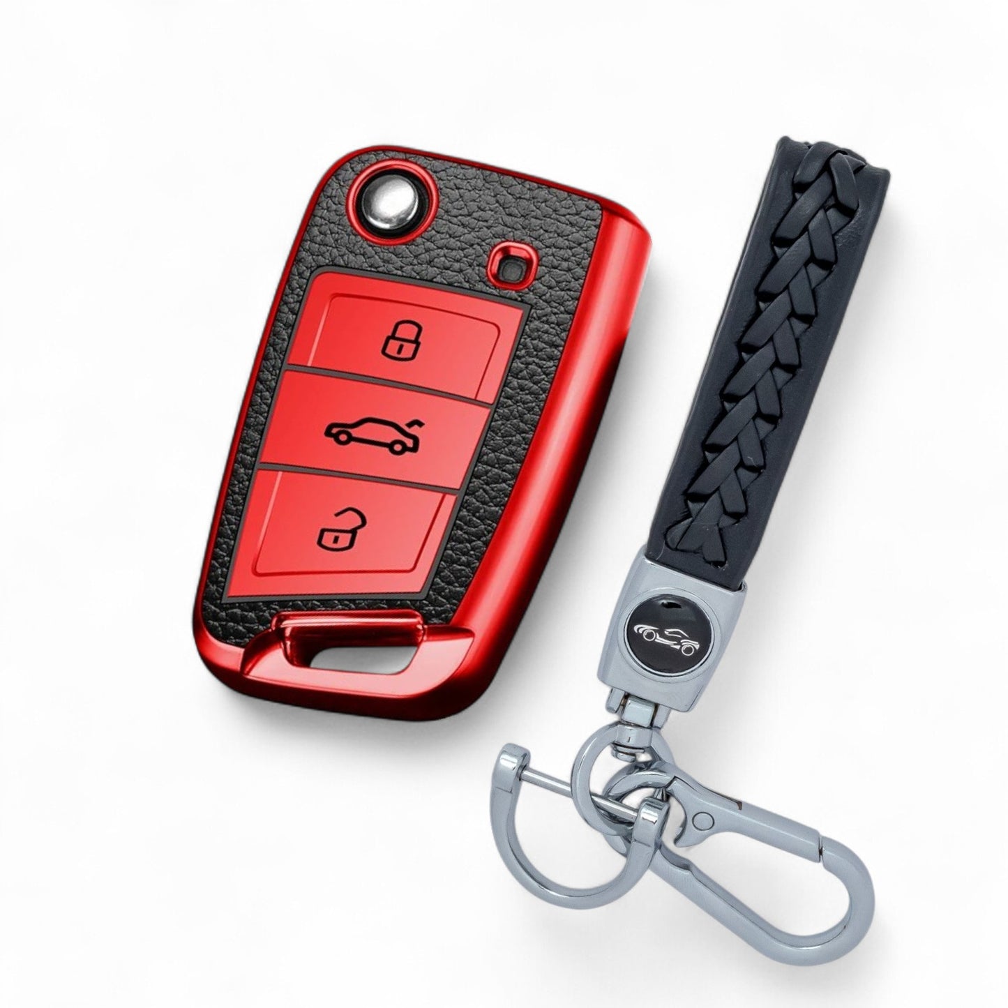 Key Cover For VW Seat Skoda Case Remote Fob Protector Shel Golf TPU Leather TL40