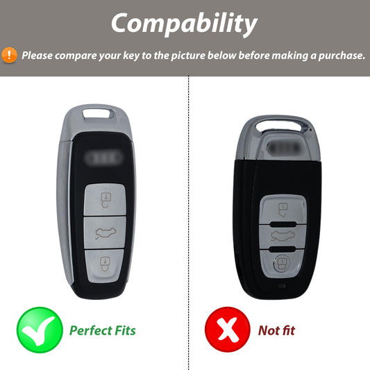 Car Key Case Fits Audi A3 A6 A7 A8 A8L Q8 E-Tron Q5 Q8 C8 RS6 RS7 with Keychain