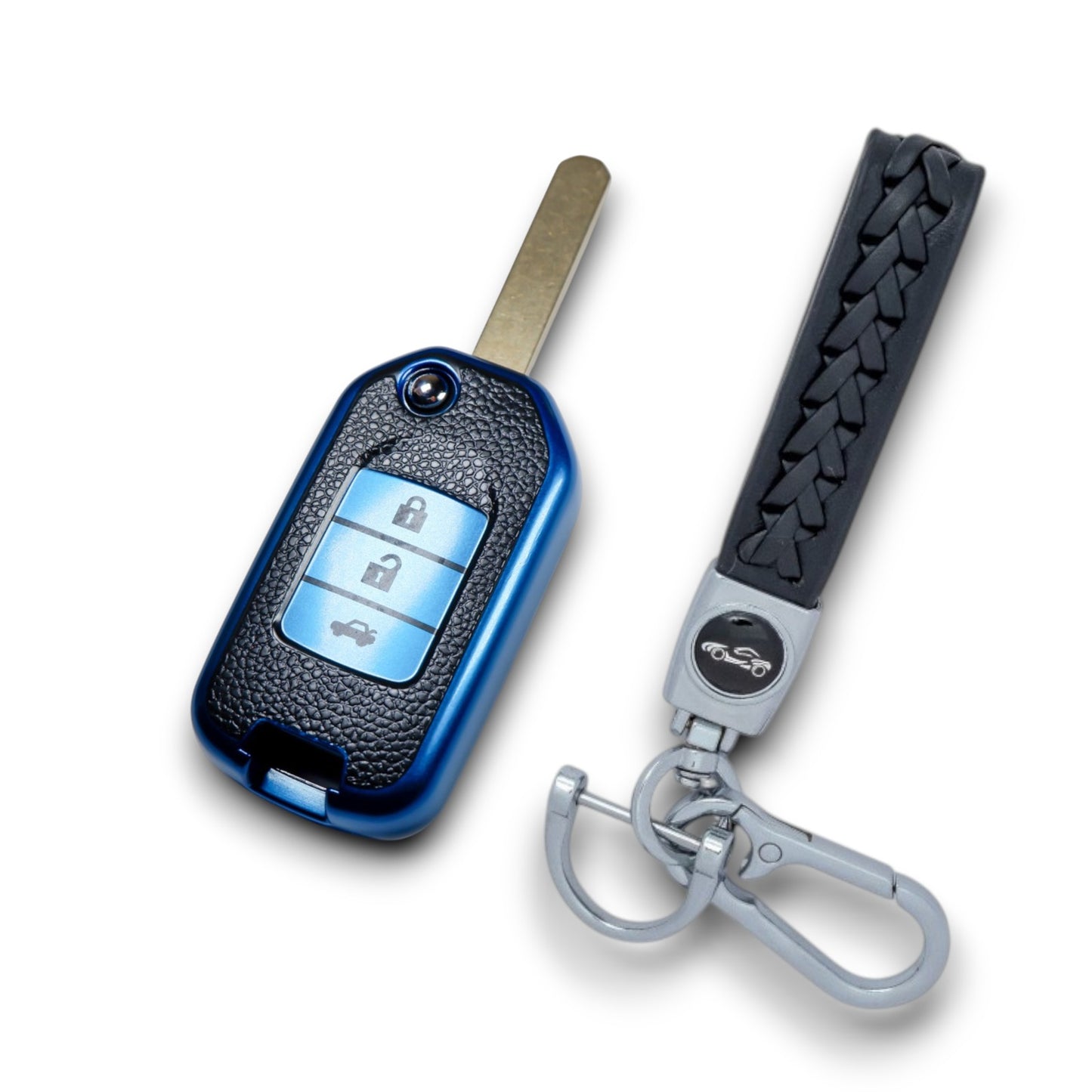 Share Key Case compatible with Honda Civic Jazz HR-V Fob Cover with Keychain