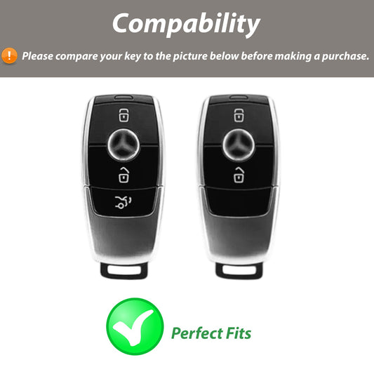 Car Faux Leather Remote Key Fob Case for Mercedes Benz Clase A, B, C, E, S, G, GLC, CLE, CLA (AMG)