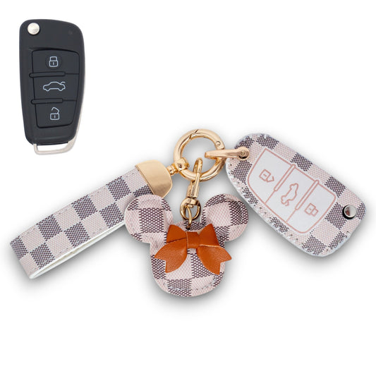 Fob Cover For Audi A1 S1 A2 A3 S3 A5 A6 RS4 TT Flip Key Case PU Leather 3 Button