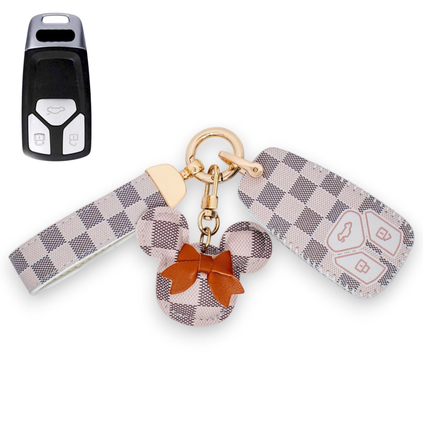 PU Leather Key Case For Audi A4 B9 A5 A6L A6 S4 S5 S7 8W Q7 4M Q5 TT TTS RS Fob