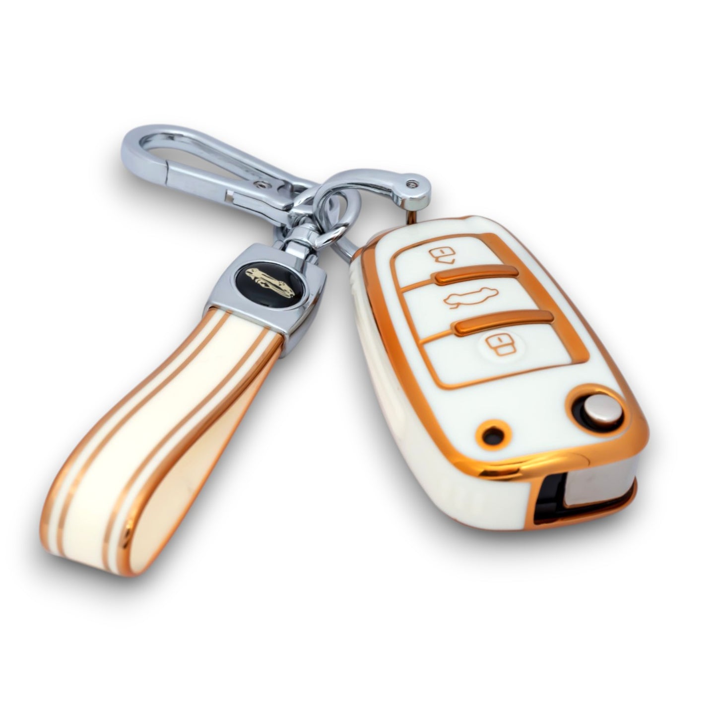 Keychain with Key Case fits For Audi A1 S1 A2 A3 S3 A5 A6 RS TT Remote Fob Cover