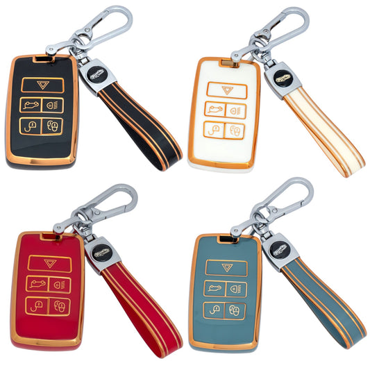 Keychain with Key Case For Land Rover Range Rover Sport Velar Evoque Vogue